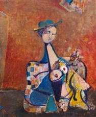 Girl with hat 100 80 oil on canvas